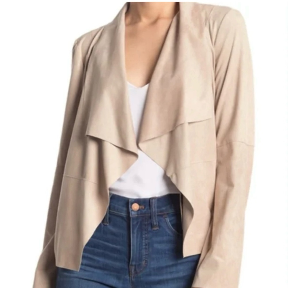 Bagatelle Beige Drape Front Blazer